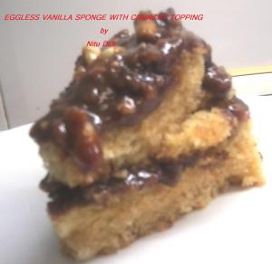 EGGLESS VANILLA SPONGE WITH CRUNCHY TOPPING